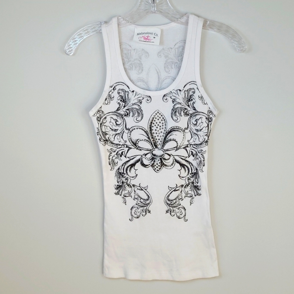 Malanalove Co. Rhinestone Studded  Racer back tank top